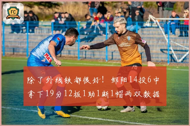 除了外线铁都很好！邹阳14投6中 拿下19分12板1助1断1帽两双数据